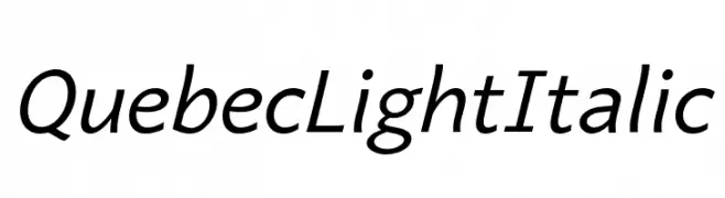 Quebec Light Italic  تنزيل الخطوط