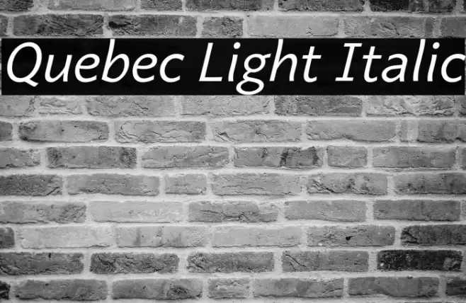 Quebec Light Italic Font examples
