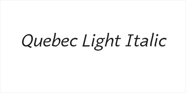 Quebec Light Italic Logo
