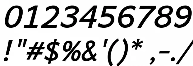 Quebec SemiBold Italic Font OTHER CHARS