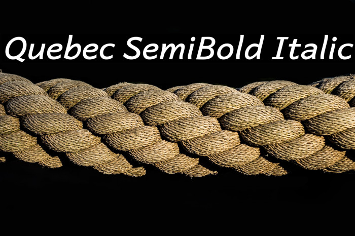 Quebec SemiBold Italic Example 2