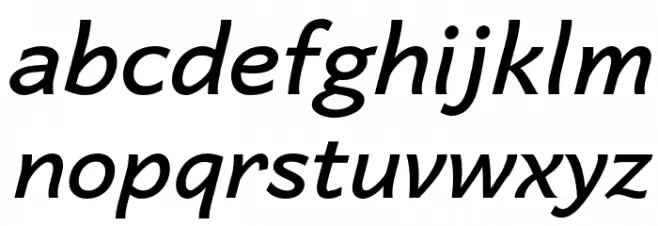 Quebec SemiBold Italic फ़ॉन्ट लोअरकेस