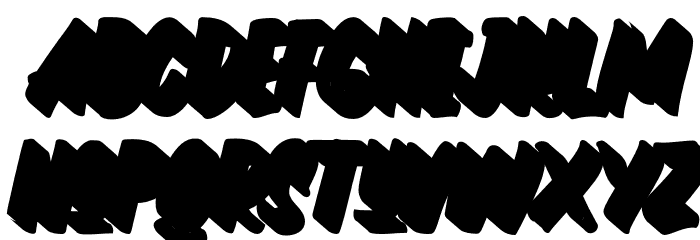 QuechelyExtruded-Regular Font LOWERCASE