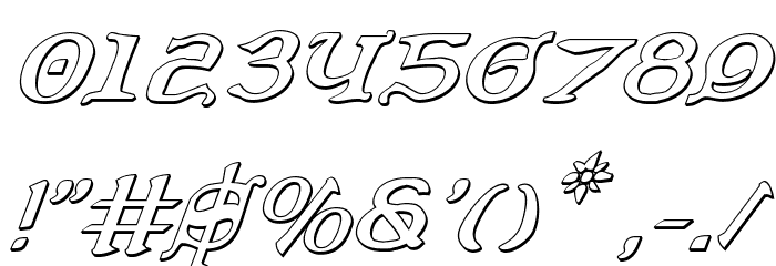 Queen & Country 3D Italic Font OTHER CHARS