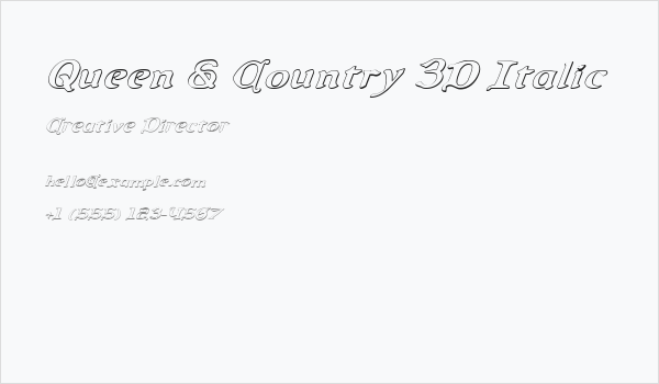 Queen & Country 3D Italic Business Card