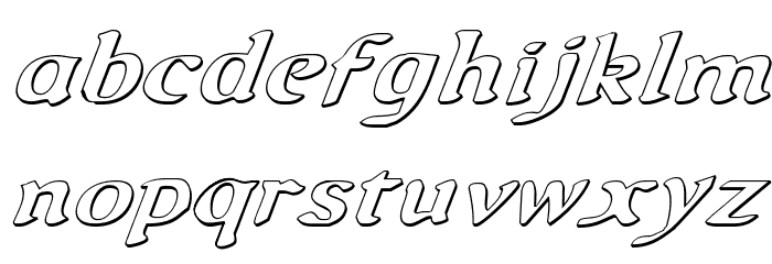 Queen & Country 3D Italic Font LOWERCASE