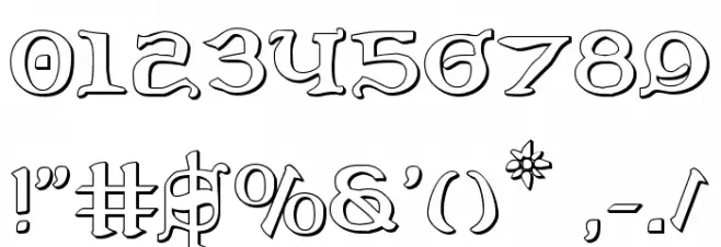 Queen & Country 3D Font OTHER CHARS