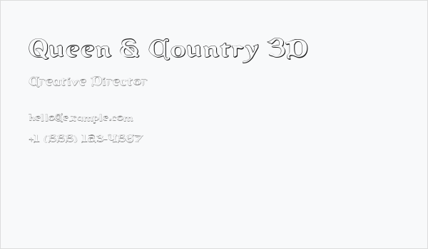 Queen & Country 3D Business Card