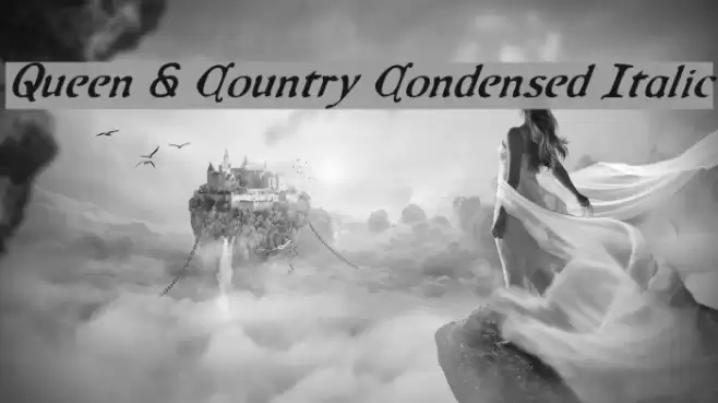 Queen & Country Condensed Italic Fonte examples