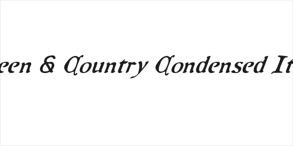 Queen & Country Condensed Italic Logo