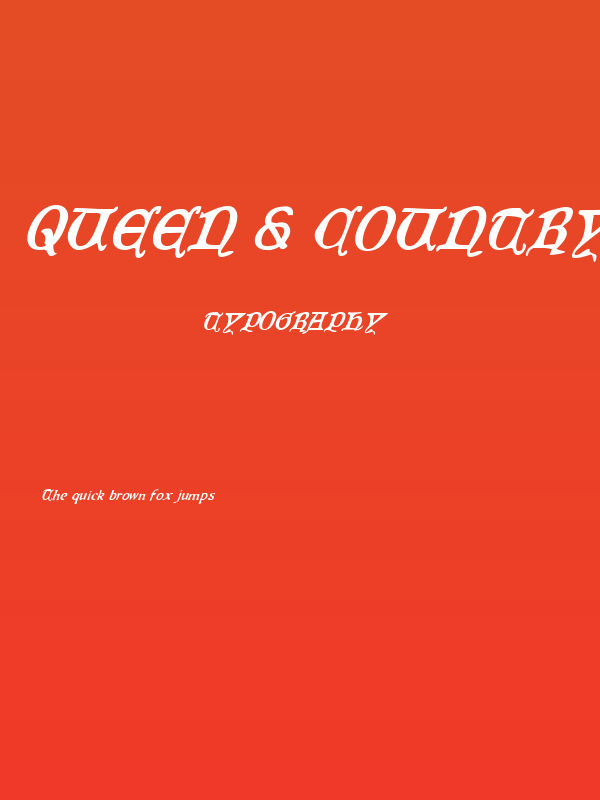 Queen & Country Condensed Italic Poster