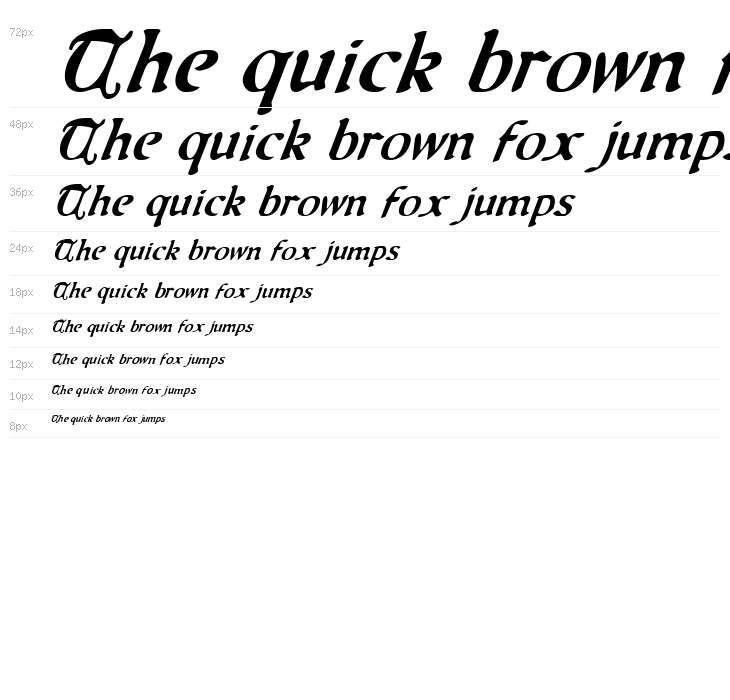 Queen & Country Condensed Italic Waterfall