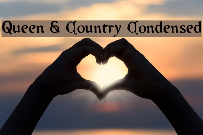 Queen & Country Condensed Font examples