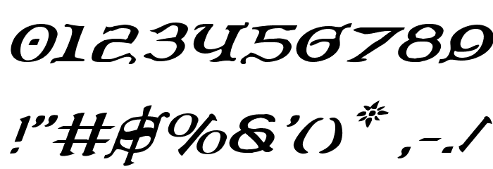Queen & Country Expanded Italic Font OTHER CHARS