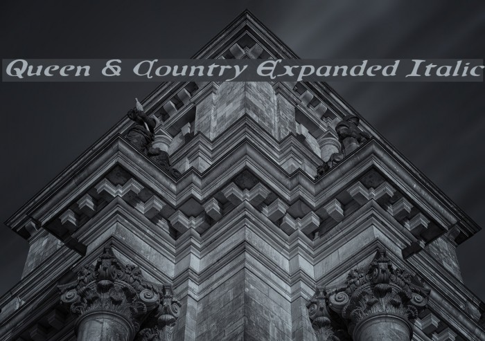 Queen & Country Expanded Italic Font examples