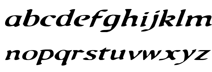 Queen & Country Expanded Italic Font LOWERCASE