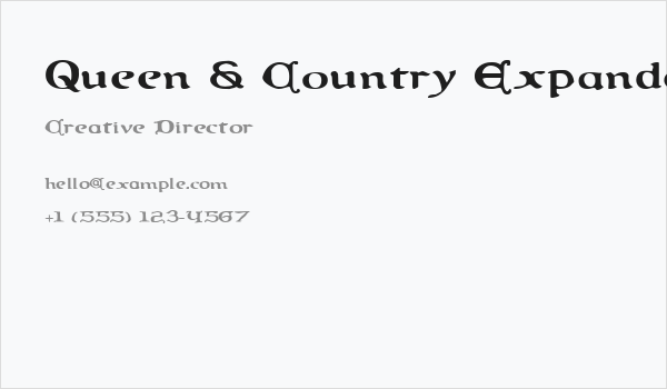 Queen & Country Expanded Business Card