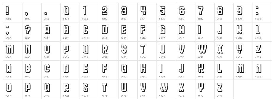 Queen Dea Hollow Regular Character Map