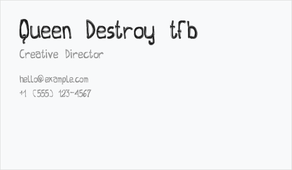 Queen Destroy tfb Business Card