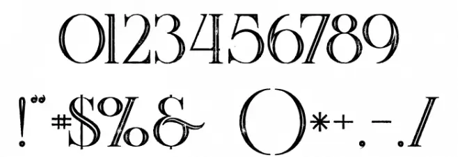 Queen Inline Grunge Font OTHER CHARS