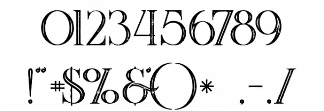 Queen Inline Grunge Font OTHER CHARS