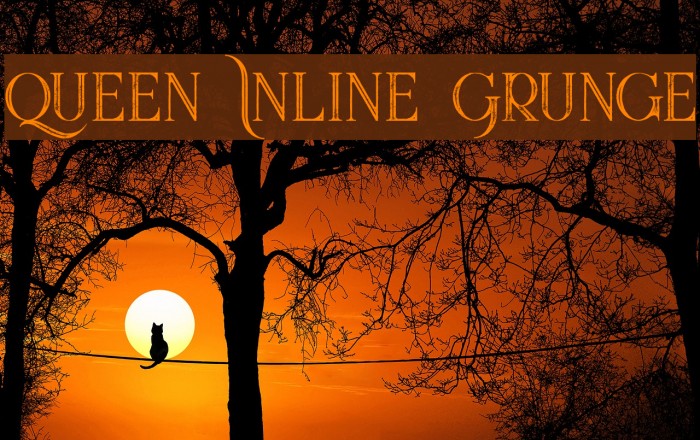 Queen Inline Grunge Font examples