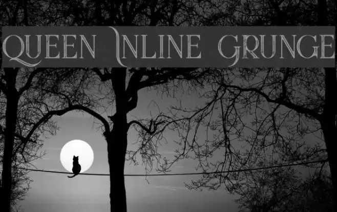 Queen Inline Grunge Font examples