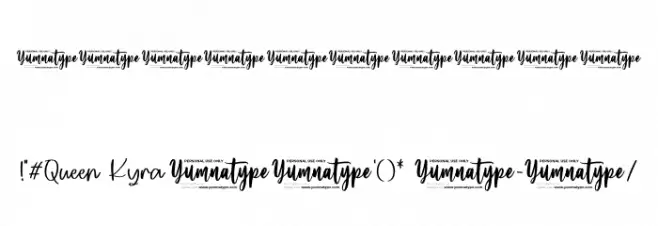 Queen Kyra Personal Use Font OTHER CHARS