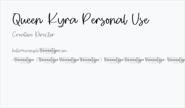 Queen Kyra Personal Use Business Card
