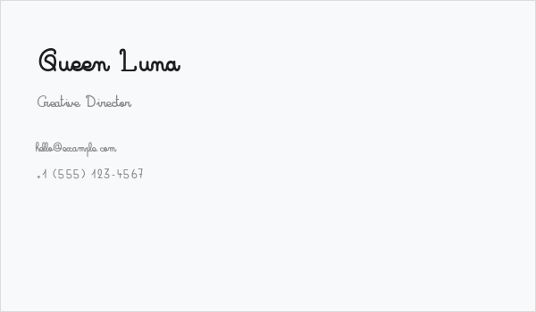 Queen Luna Business Card