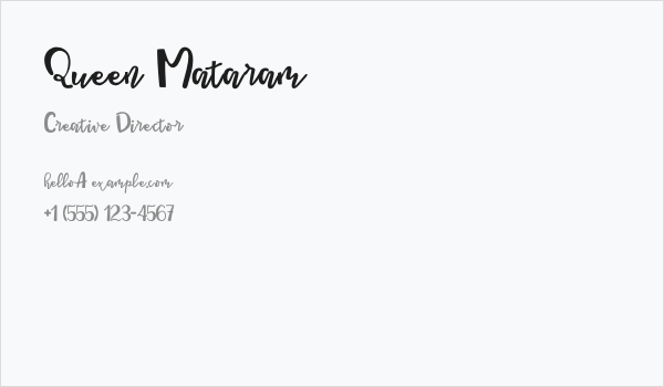 Queen Mataram Business Card