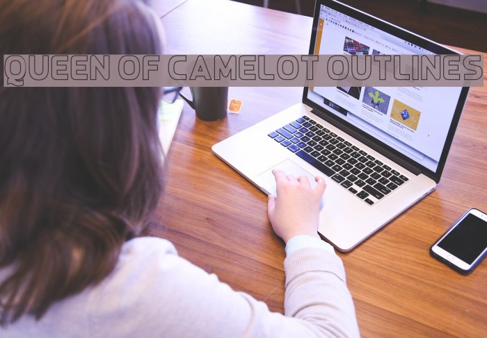Queen of Camelot Outlines Font examples