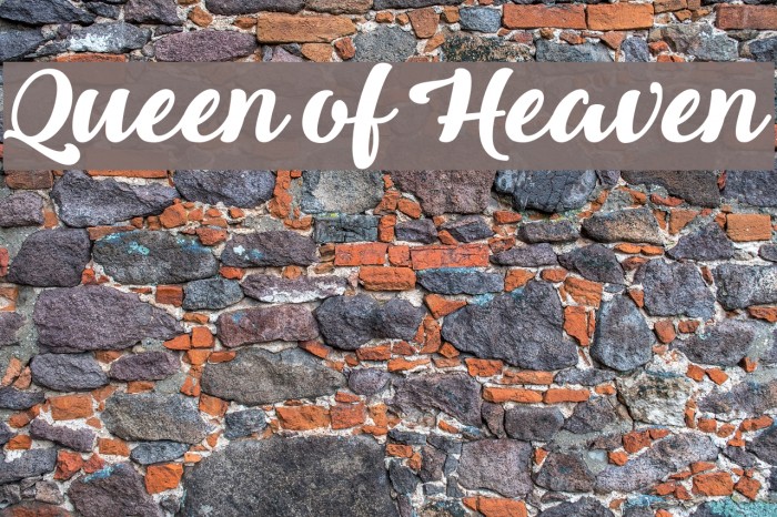 Queen of Heaven Font examples