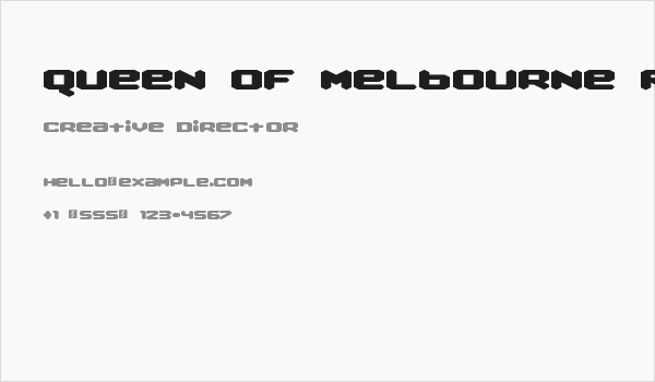 Queen of Melbourne Regular Business Card
