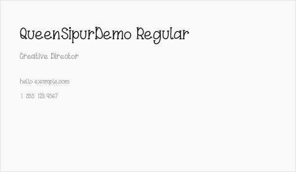 QueenSipurDemo-Regular Business Card