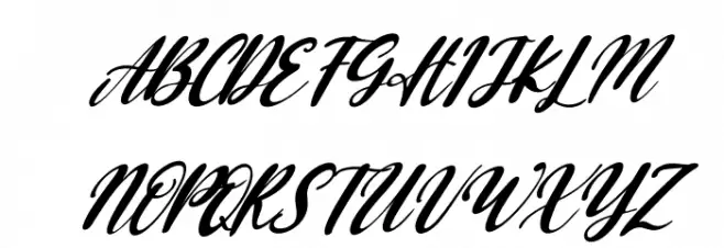 Queency Italic Caratteri MAIUSCOLE