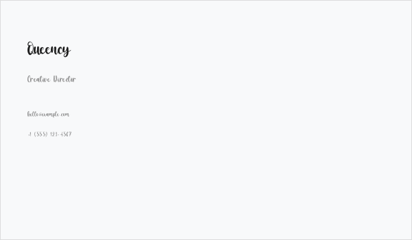 Queency Business Card