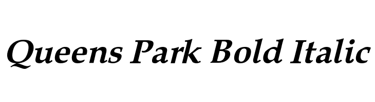 Queens Park Bold Italic Font