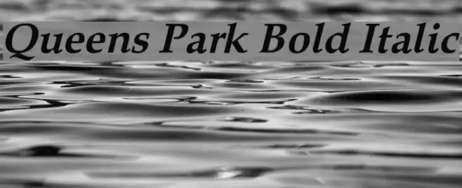 Queens Park Bold Italic Font examples
