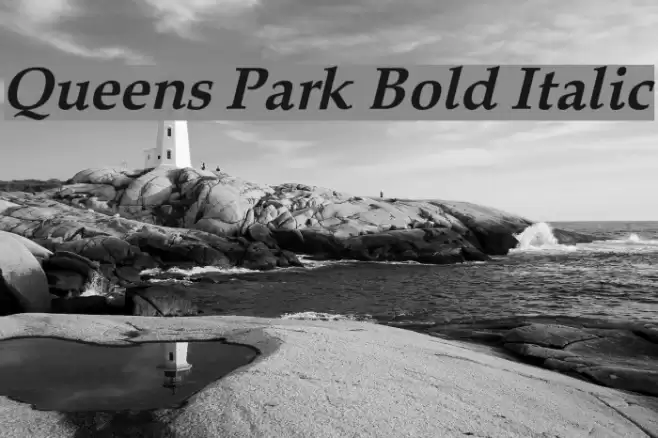 Queens Park Bold Italic Font examples