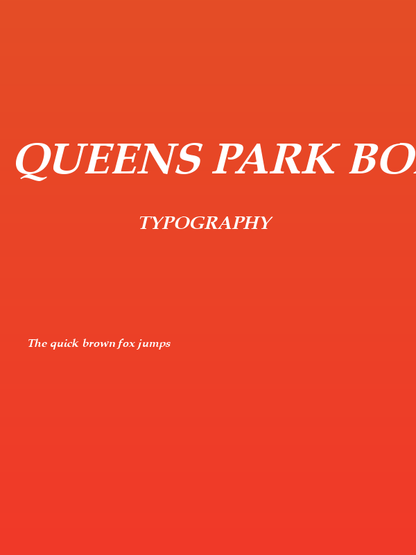 Queens Park Bold Italic Poster