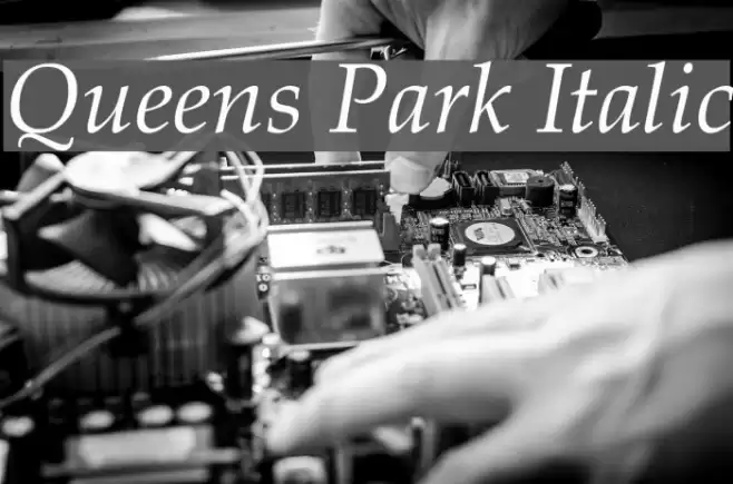 Queens Park Italic Font examples