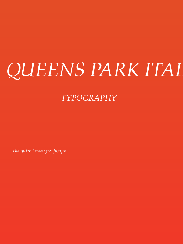 Queens Park Italic Poster