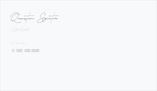 Queenstown Signature Business Card