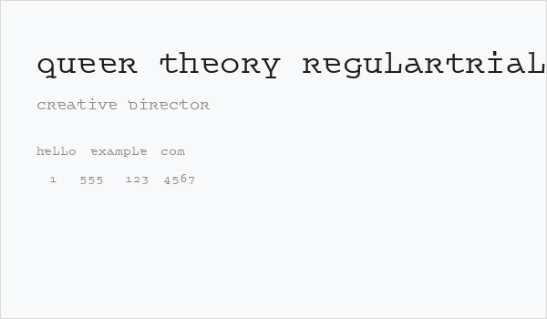 Queer Theory RegularTrial Business Card