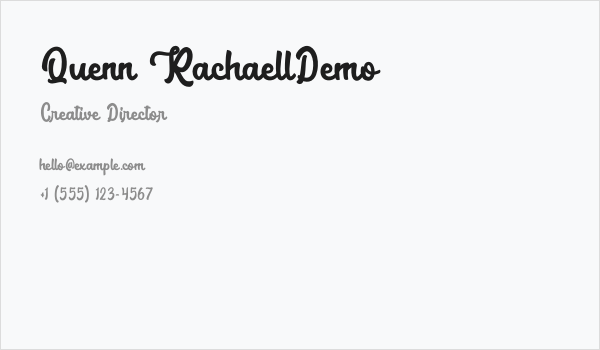 Quenn RachaellDemo Business Card