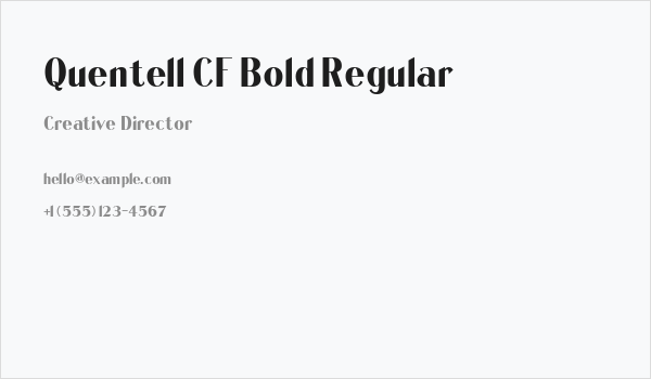 Quentell CF Bold Regular Business Card