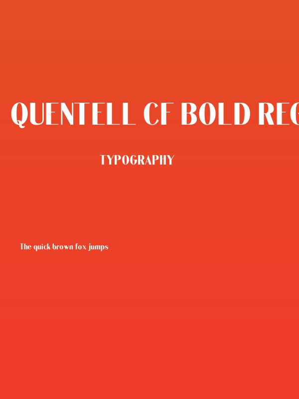 Quentell CF Bold Regular Poster