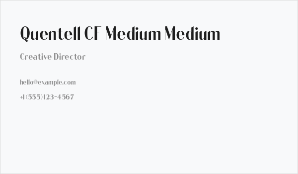 Quentell CF Medium Medium Business Card