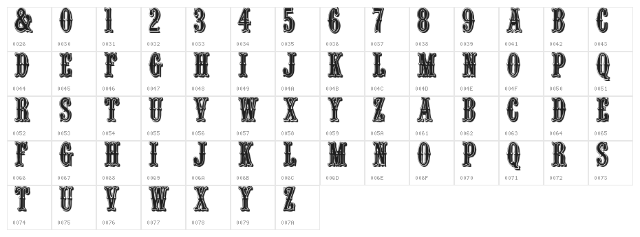 QuentinCaps Character Map
